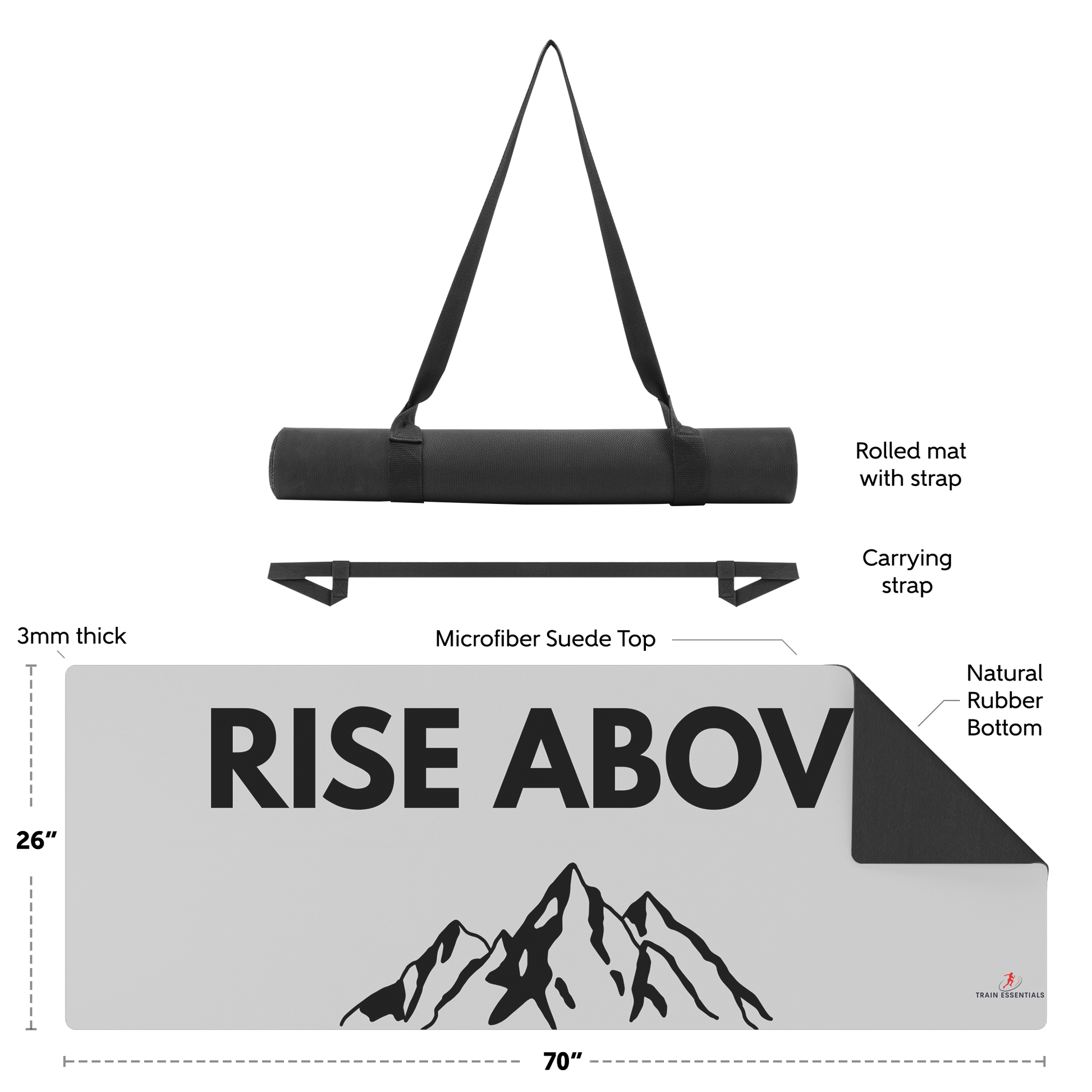 Train Essentials Rise Above Yoga Mat - Train Essentials 6